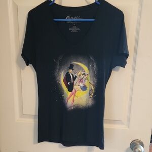 Sailor Moon Black Fitted Graphic Tee